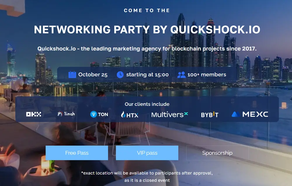 Die besten Krypto-Marketing-Strategien für das Wachstum Ihres Projekts - Lernen Sie auf dem QuickShock.io Event in Dubai